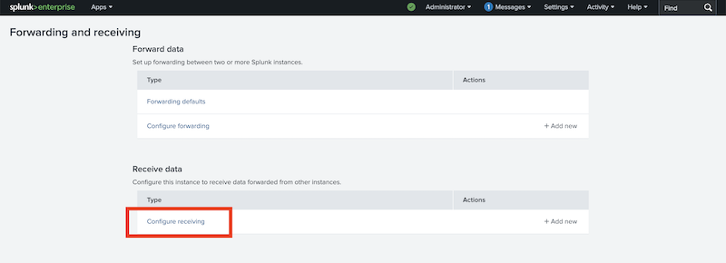 UI Settings Configure Receiving